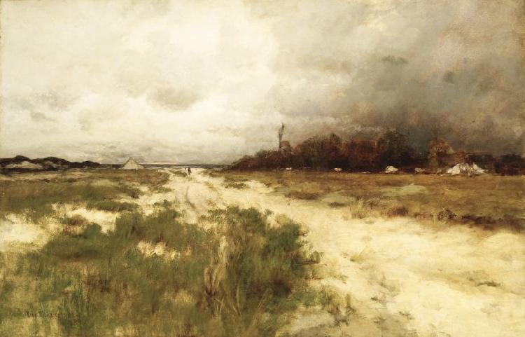 unknow artist Coast Landscape Dunes and Windmill